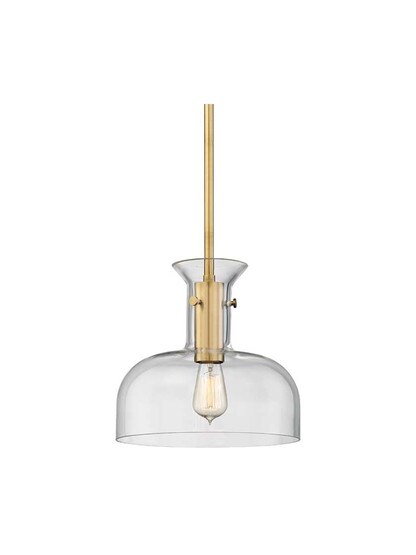 Coffey Small Pendant in Aged Brass.